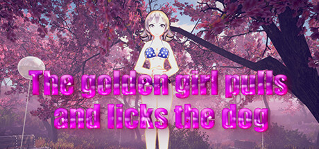The golden girl pulls and licks the dog Free Download